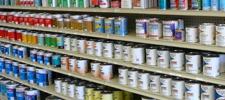 Fully stocked marine paint at Three Lantern Marine and Fishing Supply